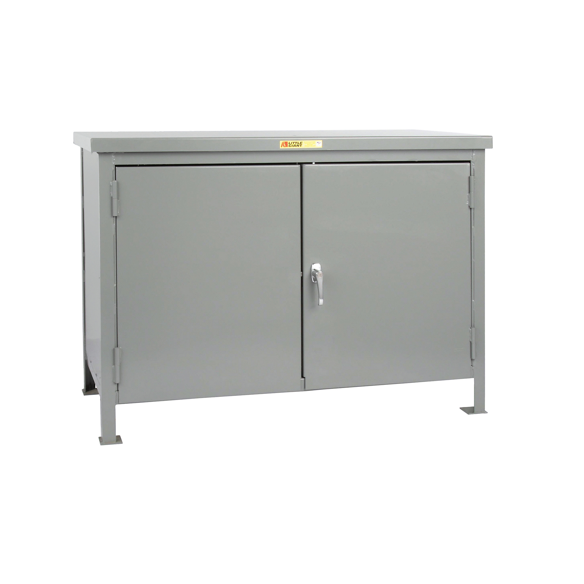 Little Giant Welded Cabinet Workbench - 30in. x 72in., 12-Ga. Steel, 3000-Lb. Capacity, Center Shelf, Model# WSTC2-3072